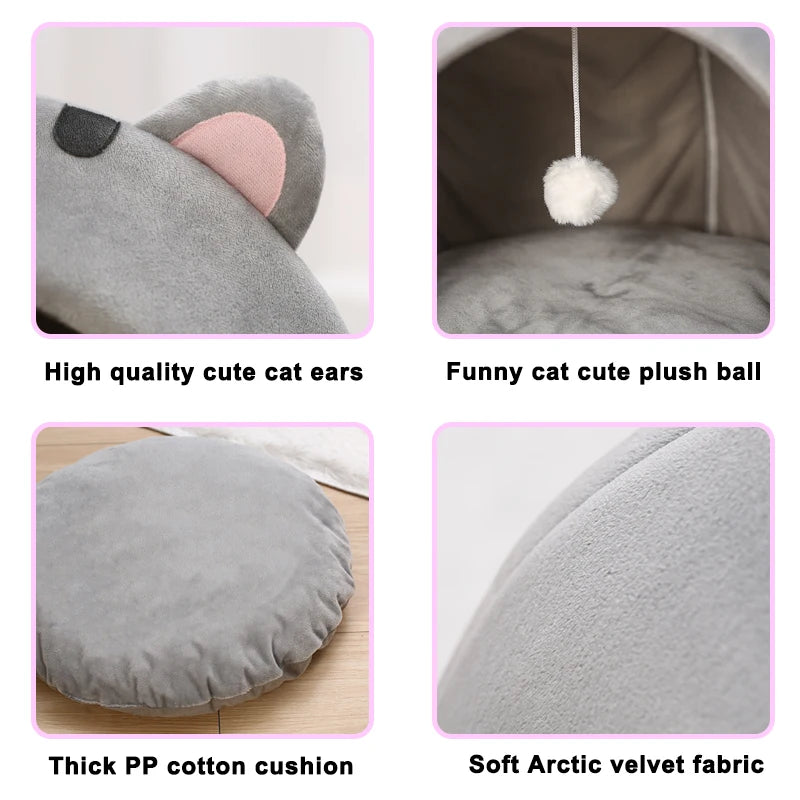 Super Cat Bed Warm Pet House Kitten Cave Cushion Cat House Warm Sleeping Dog Basket Tent Small Dog Mat Supplies Bed for Cats