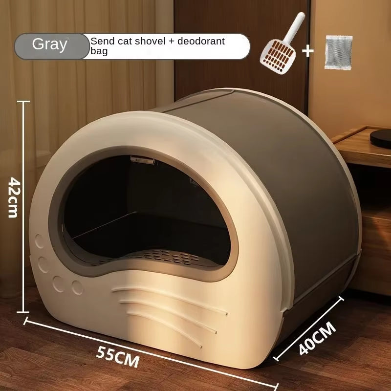 Cat Litter Box Fully Enclosed Drawer Type Cat Litter Box Anti-Splash and Odor Isolation Cat Toilet Extra Large Cat Litter Box